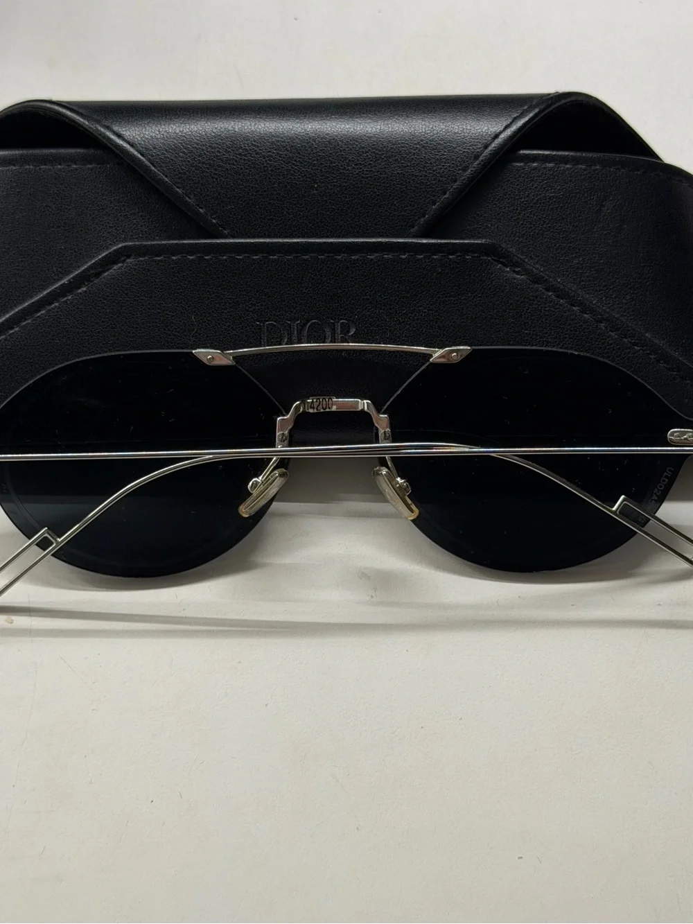 Dior Men’s Black Round Sunglasses with Silver Bridge